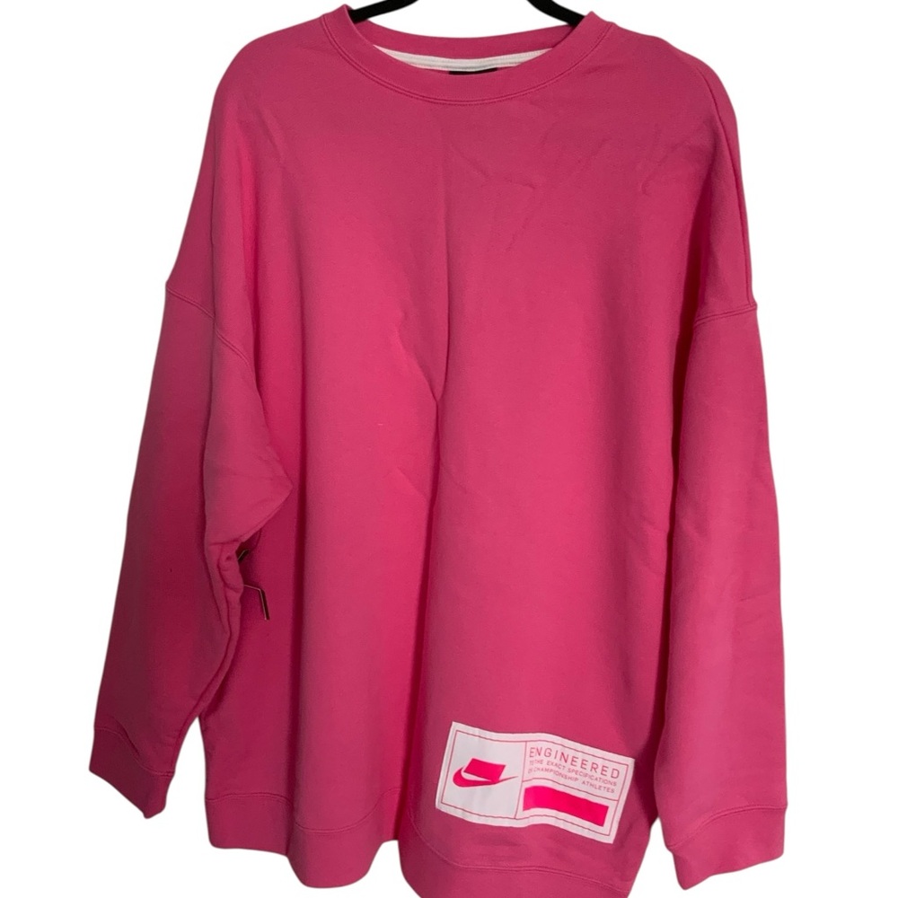 Women's Nike Sportswear NSW Fleece Crew S Pink Sweatshirt Oversized Dress